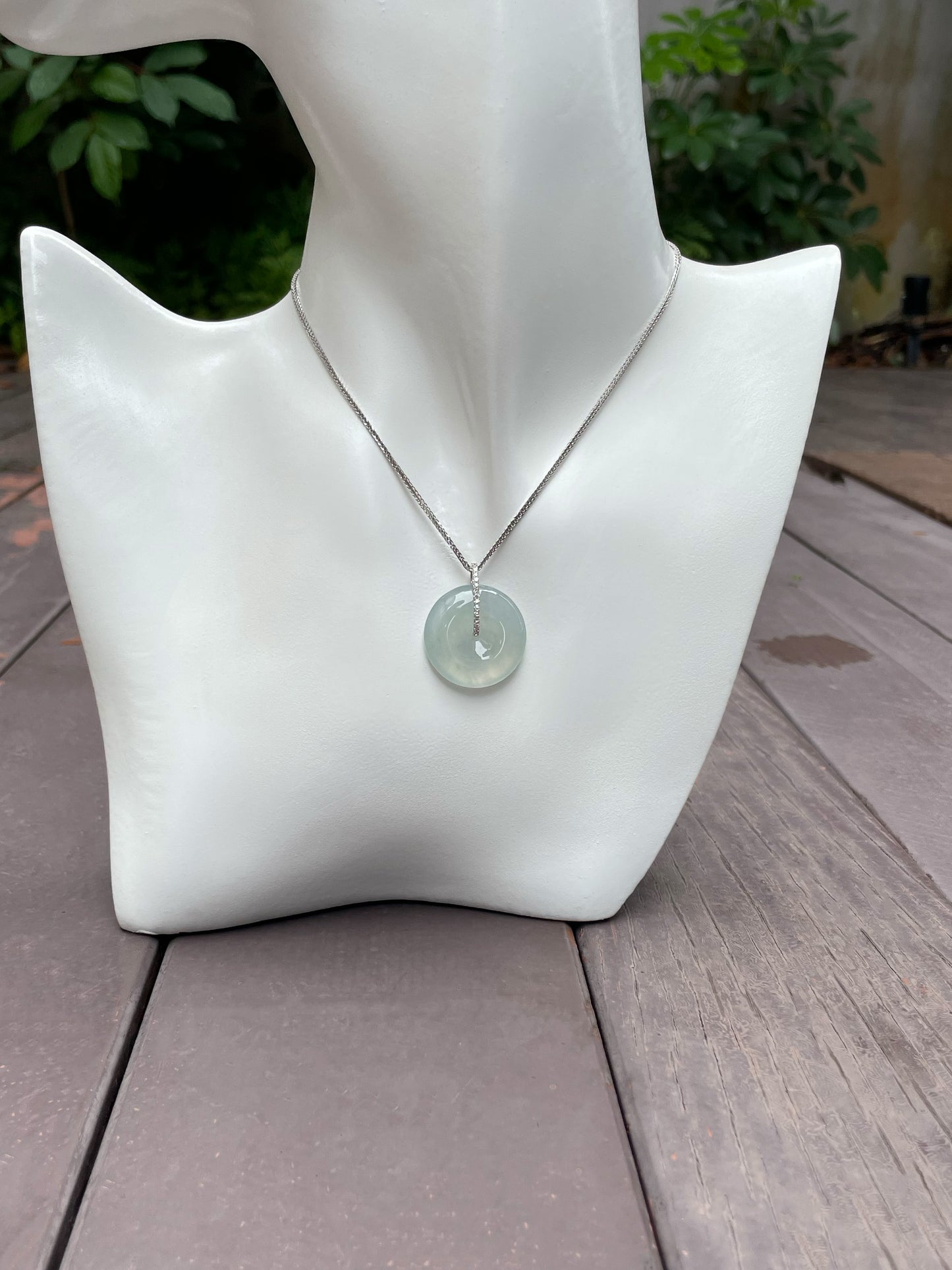 Icy Jadeite Safety Coin Pendant - 平安扣 (NJP051)