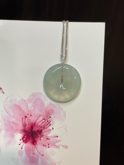 Icy Jadeite Safety Coin Pendant - 平安扣 (NJP051)