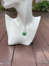 Load image into Gallery viewer, Green Jadeite Safety Coin Pendant - 平安扣 (NJP054)
