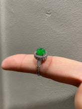 Load image into Gallery viewer, Icy Green Jadeite Cabochon Ring (NJR002)
