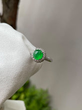 Load image into Gallery viewer, Icy Green Jadeite Cabochon Ring (NJR002)
