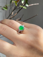 Load image into Gallery viewer, Icy Green Jadeite Cabochon Ring (NJR002)
