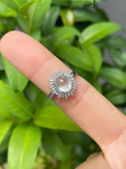 Glassy Jadeite Cabochon Ring (NJR003)