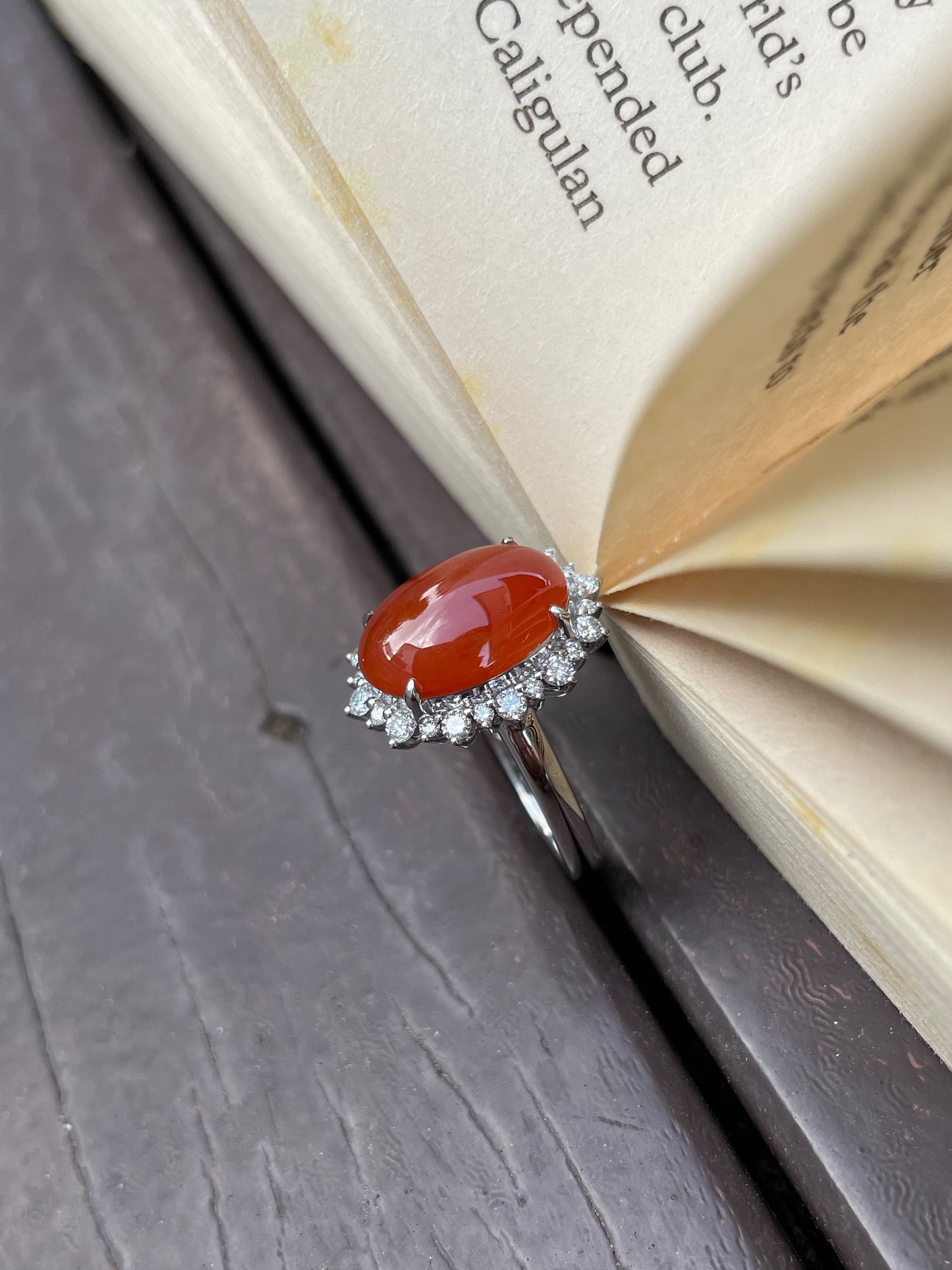 Red Jadeite Cabochon Ring (NJR004)