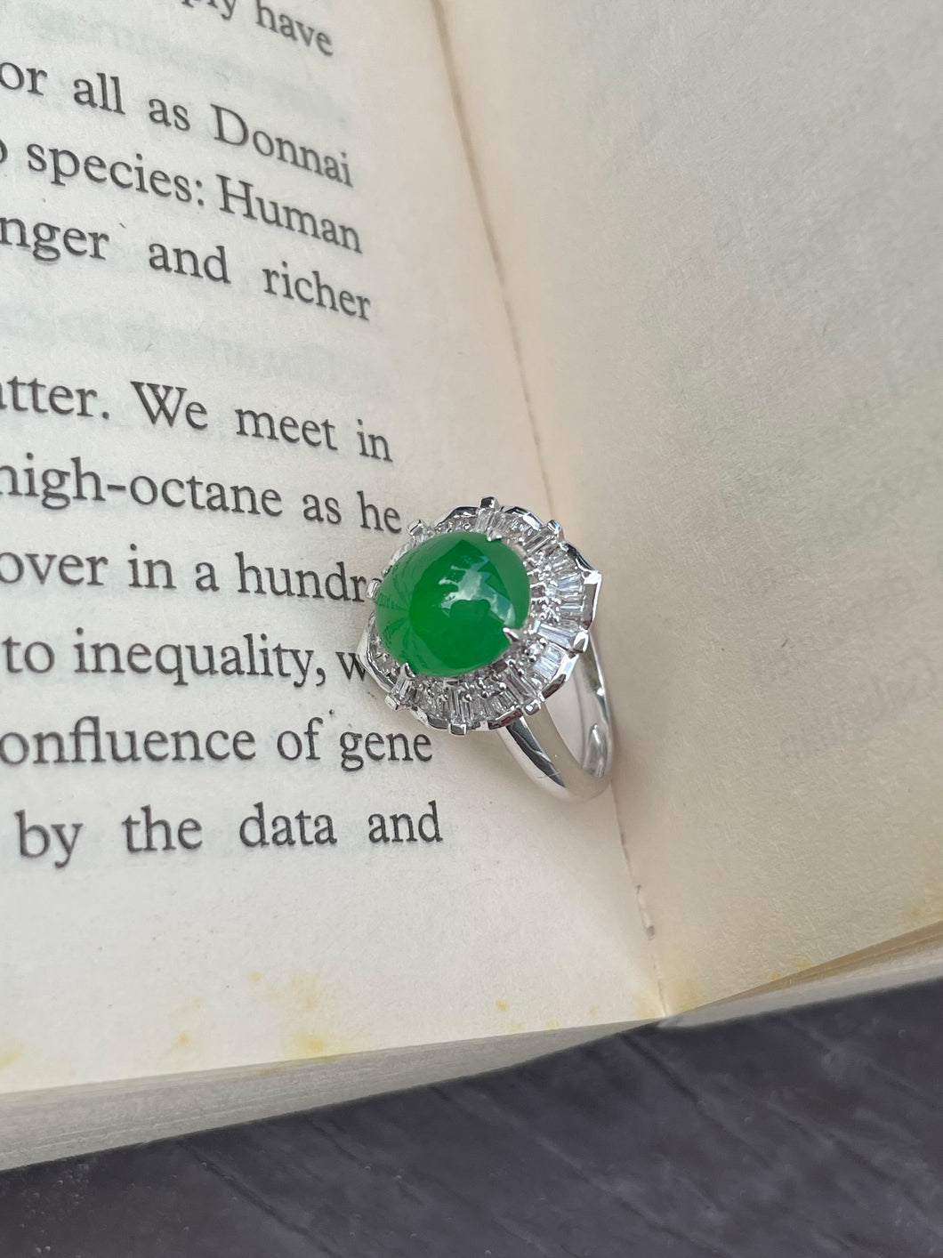 Green Jadeite Cabochon Ring (NJR005)