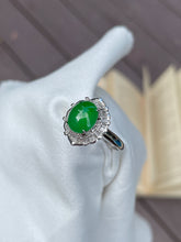 Load image into Gallery viewer, Green Jadeite Cabochon Ring (NJR005)
