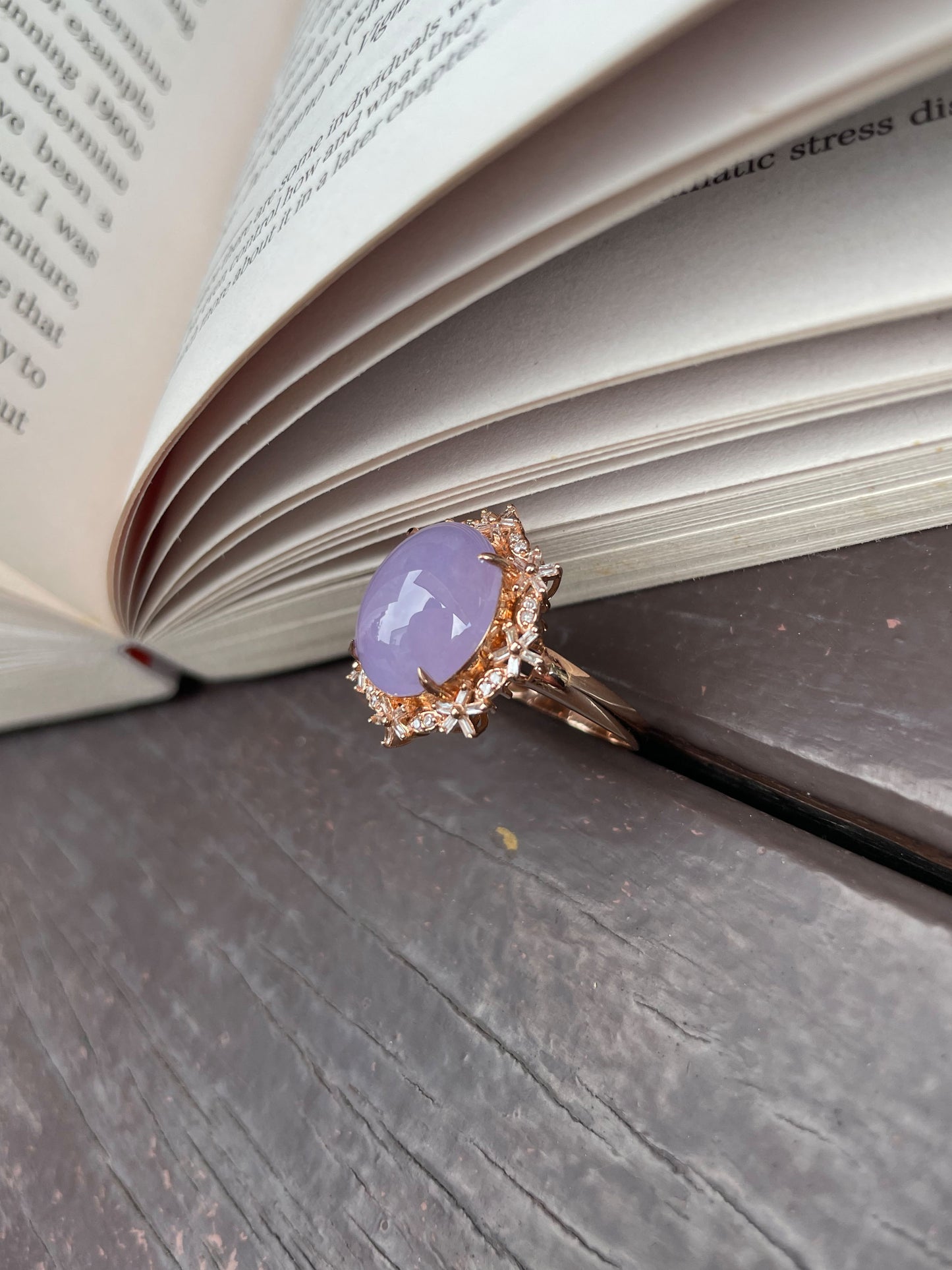 Lavender Jadeite Cabochon Ring (NJR011)