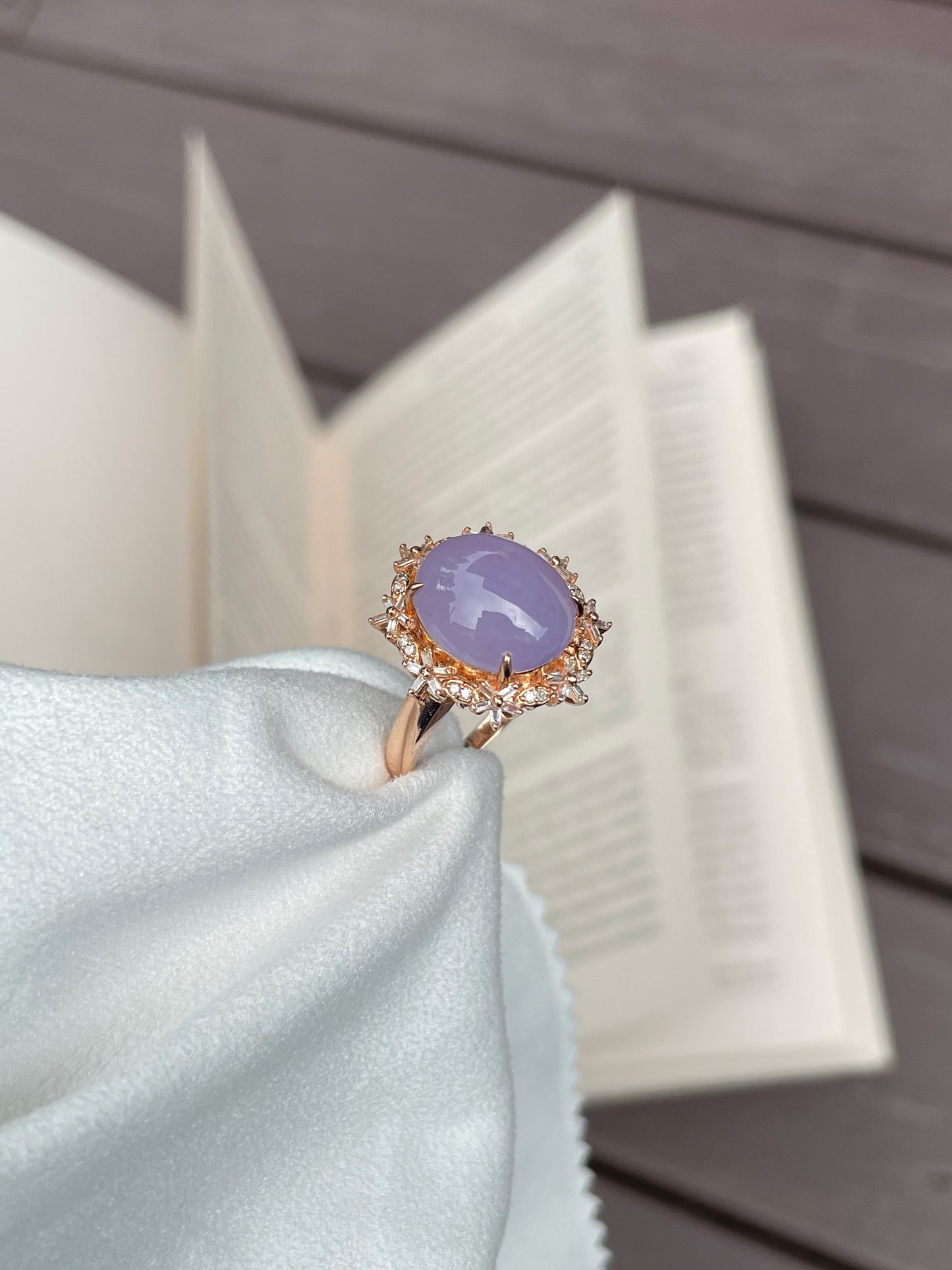 Lavender Jadeite Cabochon Ring (NJR011)