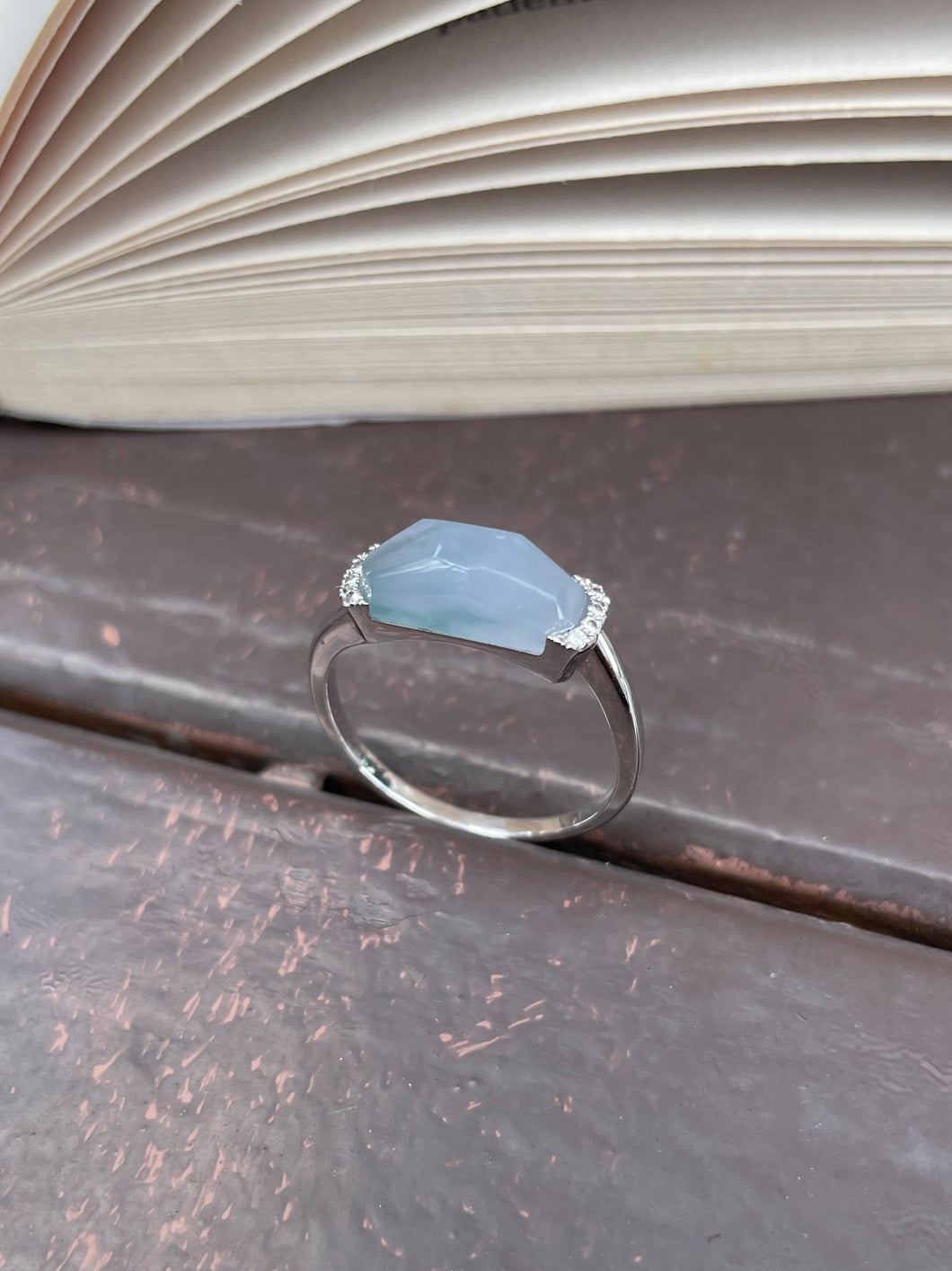 Bluish Lavender Jadeite Ring (NJR013)