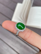 Load image into Gallery viewer, Green Jadeite Cabochon Ring (NJR016)
