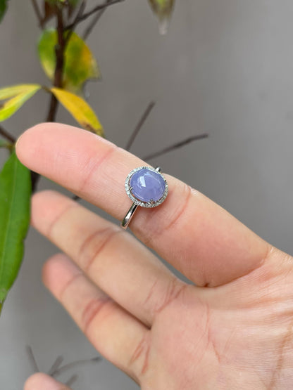 Lavender Jadeite Cabochon Ring (NJR018)