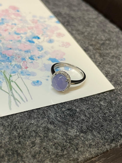 Lavender Jadeite Cabochon Ring (NJR018)