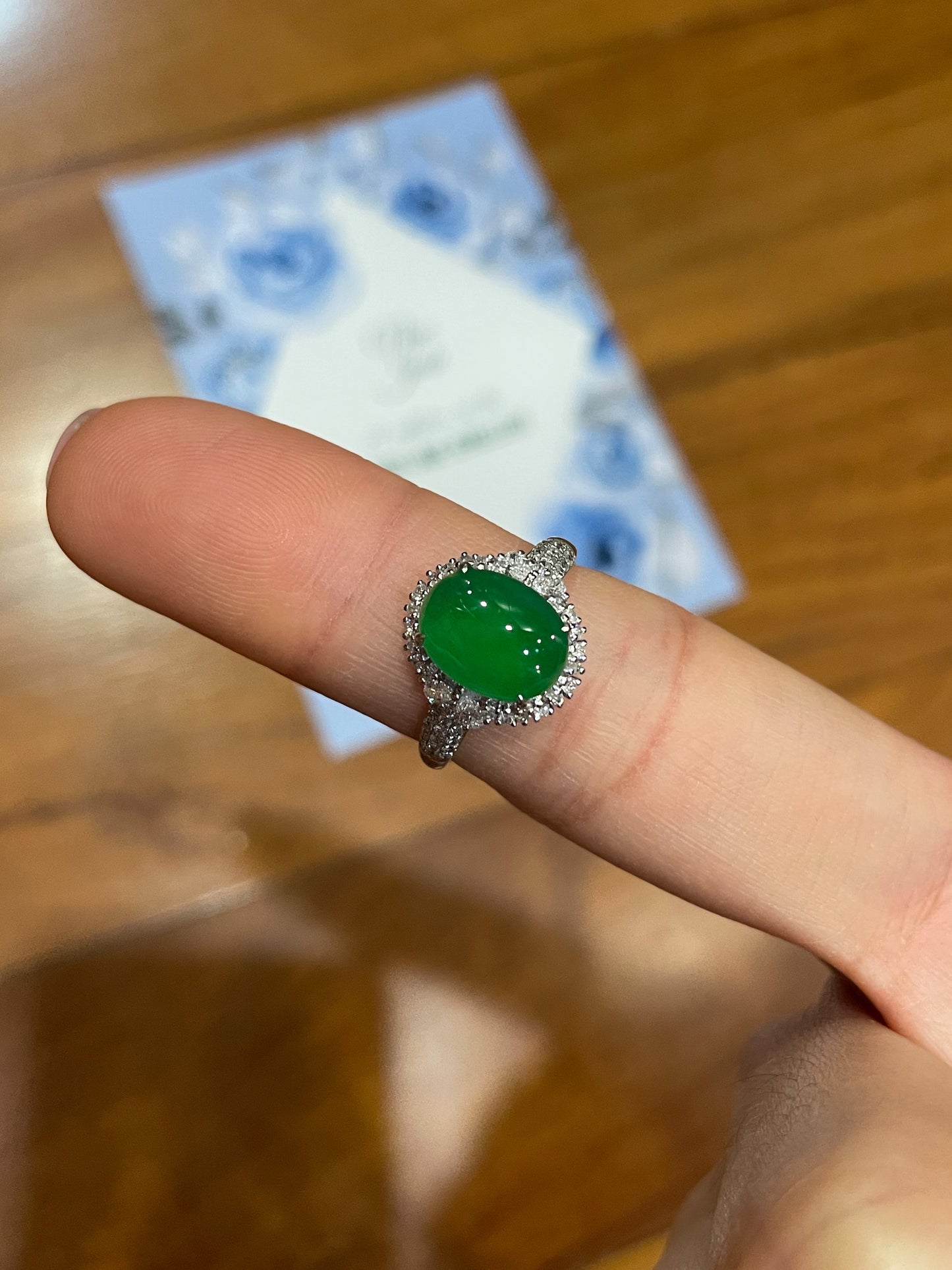 Green Jadeite Cabochon Ring (NJR020)