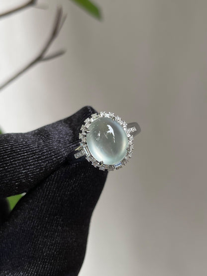 Glassy Jadeite Cabochon Ring (NJR021)