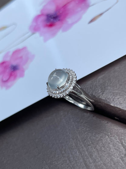 Glassy Jade Cabochon Ring (NJR030)