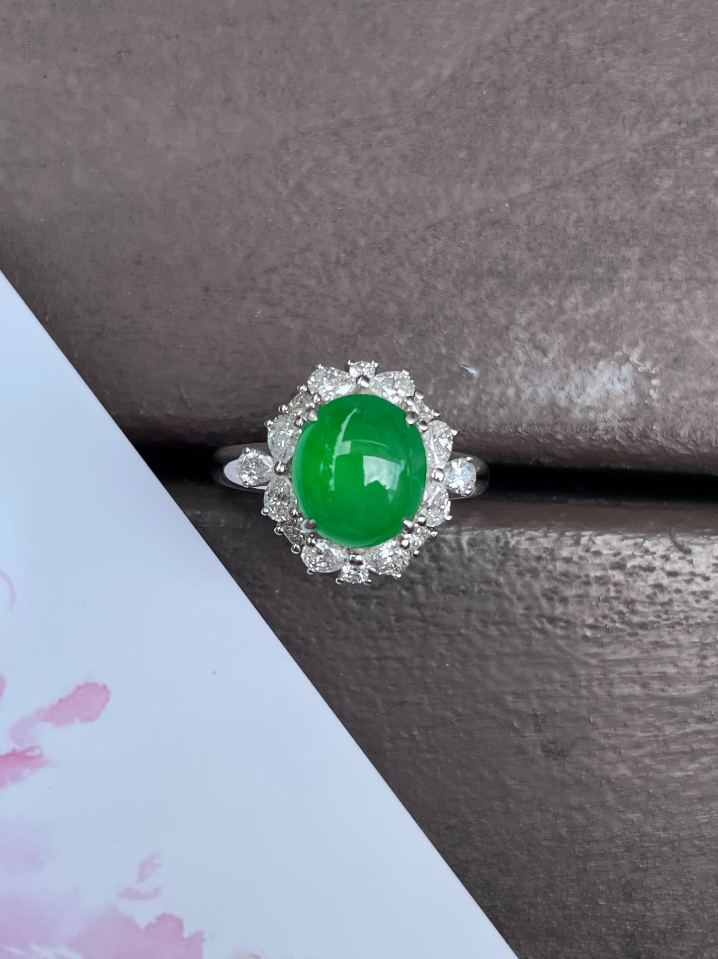 Green Jade Cabochon Ring (NJR037)