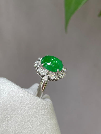 Green Jade Cabochon Ring (NJR037)