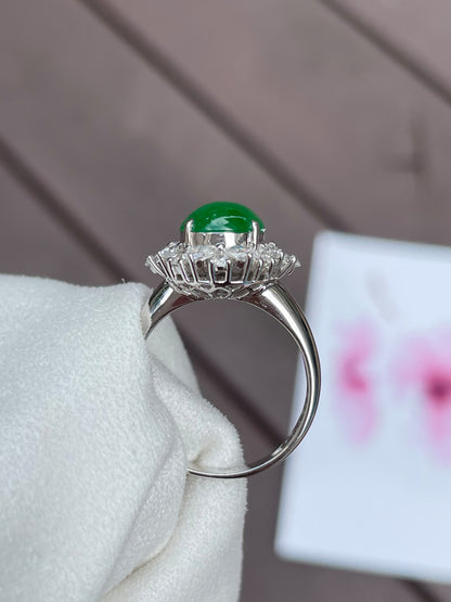 Green Jade Cabochon Ring (NJR037)