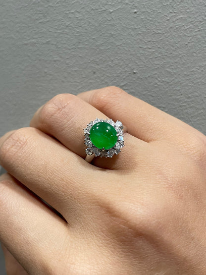 Green Jade Cabochon Ring (NJR037)