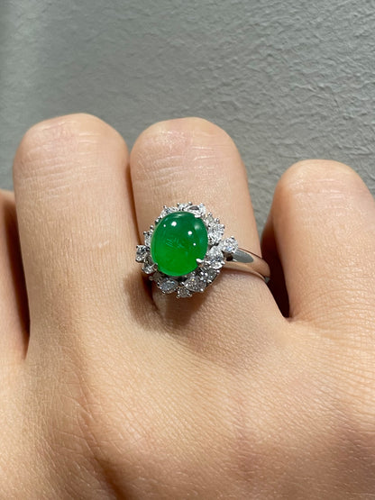 Green Jade Cabochon Ring (NJR037)