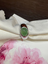 Load image into Gallery viewer, Light Green Jade Cabochon Ring (NJR038)

