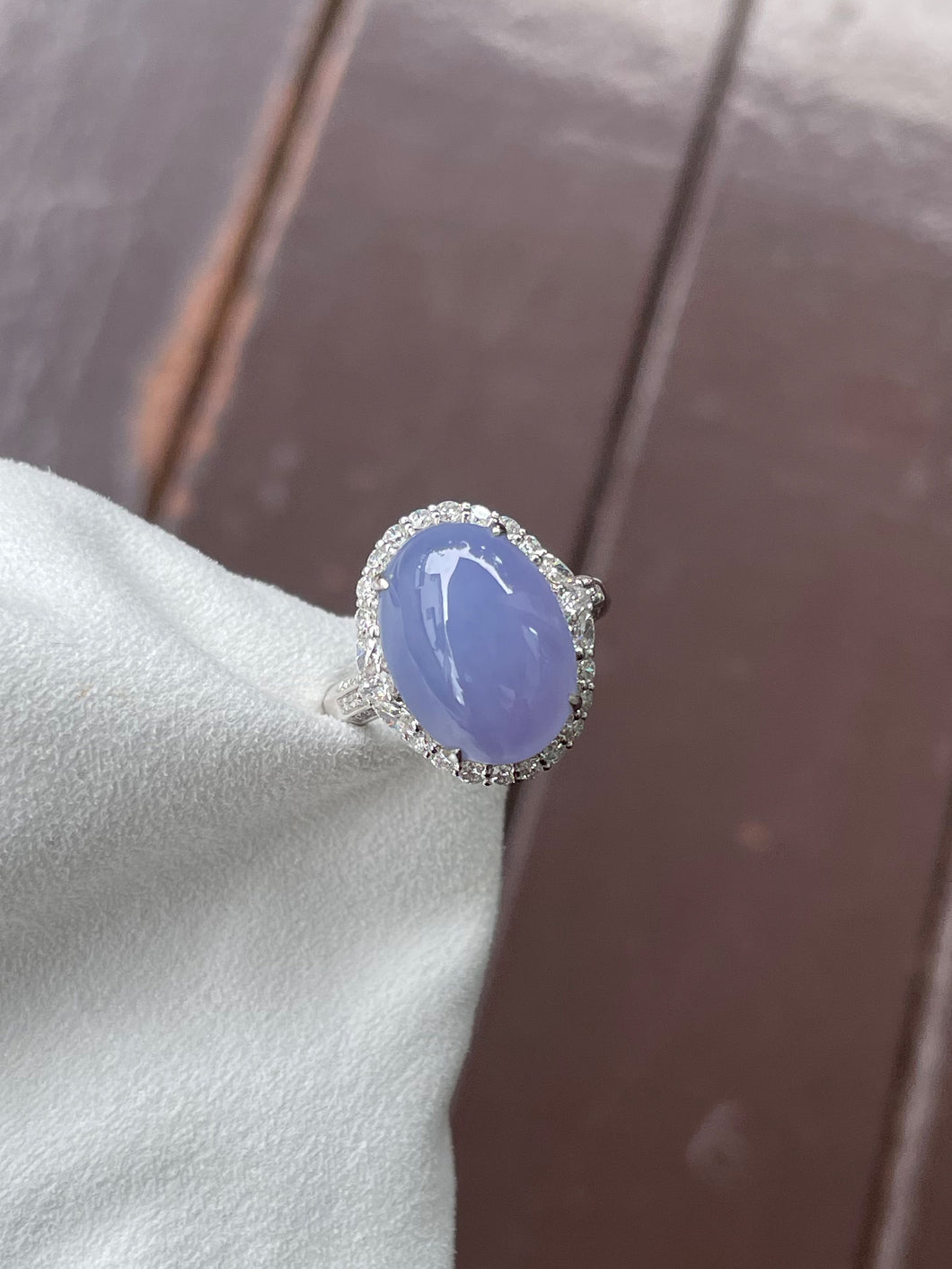 Lavender Jade Cabochon Ring (NJR039)