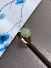 Load image into Gallery viewer, Icy Light Green Jade Cabochon Ring (NJR040)
