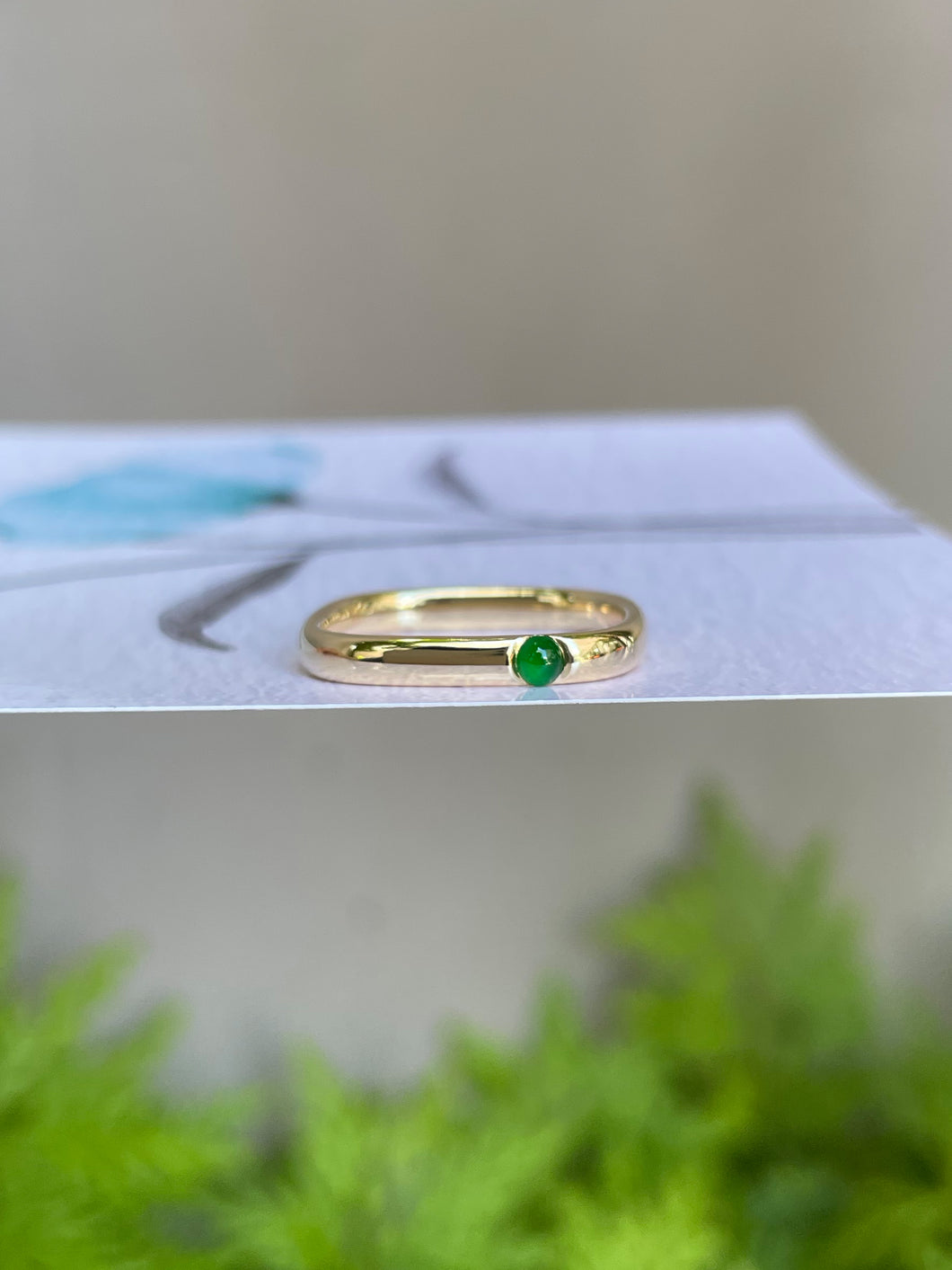 Green Jade Cabochon Ring (NJR057)