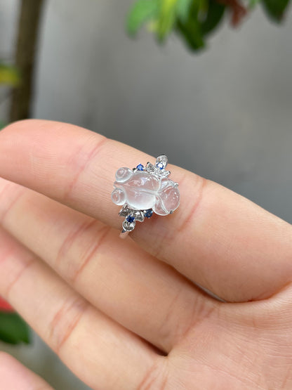 Icy Goldfish Jade Ring (NJR060)