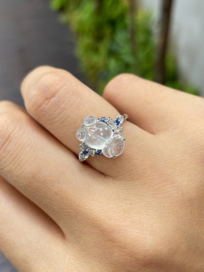 Icy Goldfish Jade Ring (NJR060)