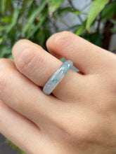 Load image into Gallery viewer, Icy Bluish Green Jade Abacus Ring | HK 14 (NJR062)
