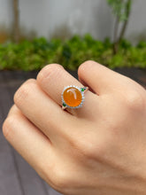 Load image into Gallery viewer, Icy Orange Jade Cabochon Ring (NJR063)

