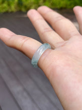 Load image into Gallery viewer, Icy Bluish Green Jade Abacus Ring | HK 11.5 (NJR065)

