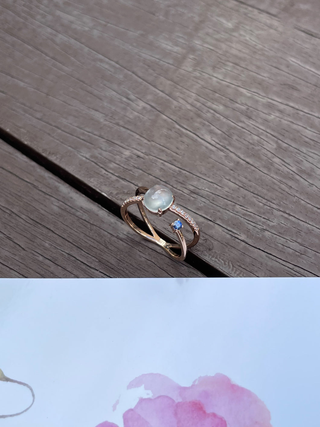 Glassy Jade Cabochon Ring (NJR069)