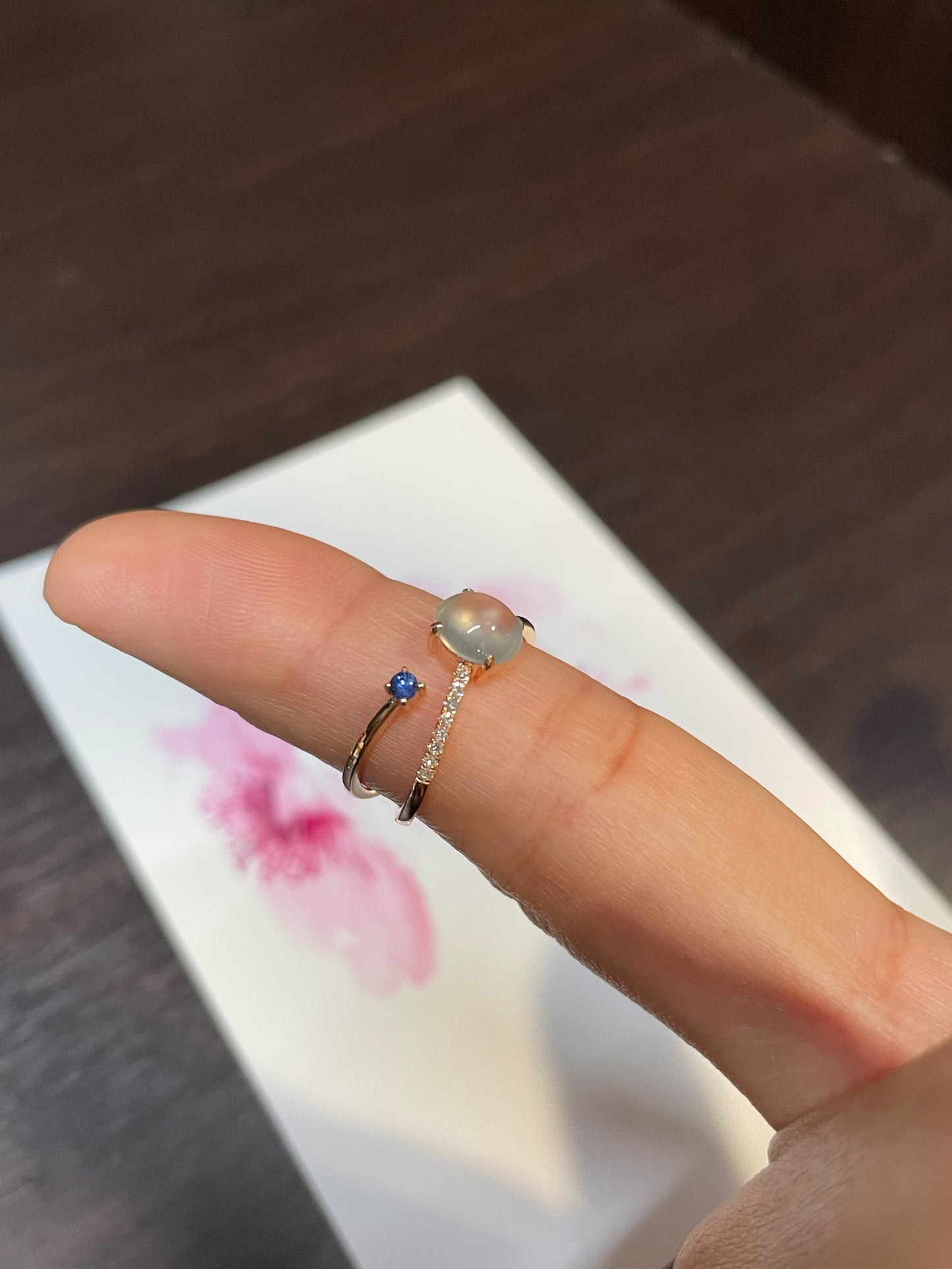 Glassy Jade Cabochon Ring (NJR069)