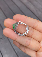 Load image into Gallery viewer, Icy Green Jade Ring - Irregular Cutting (NJR078)
