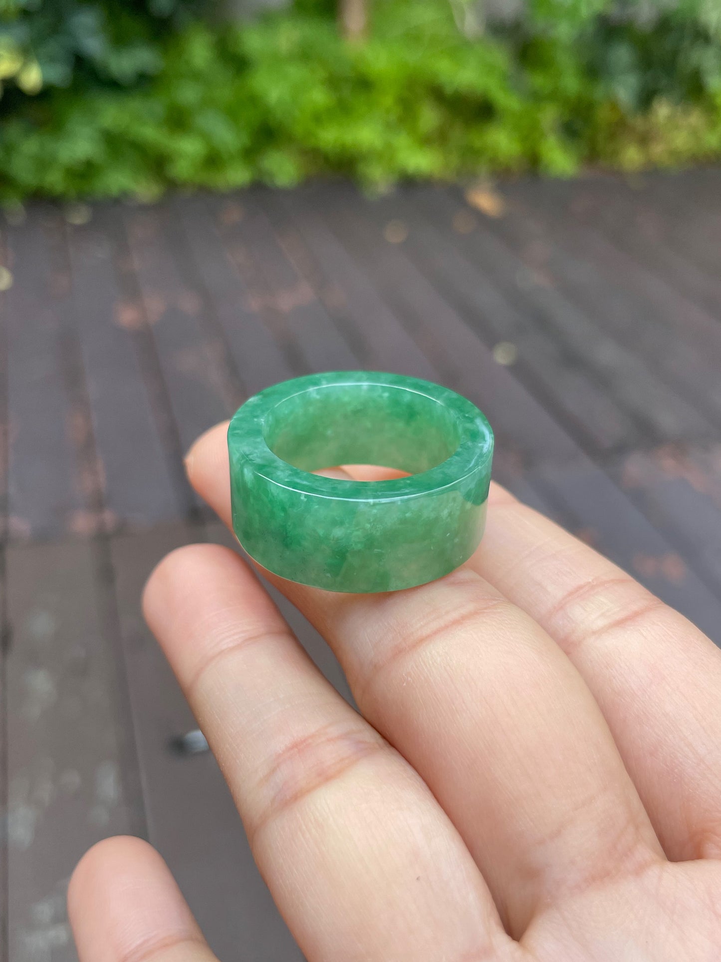 Green Jade Abacus Ring | HK 29 (NJR079)