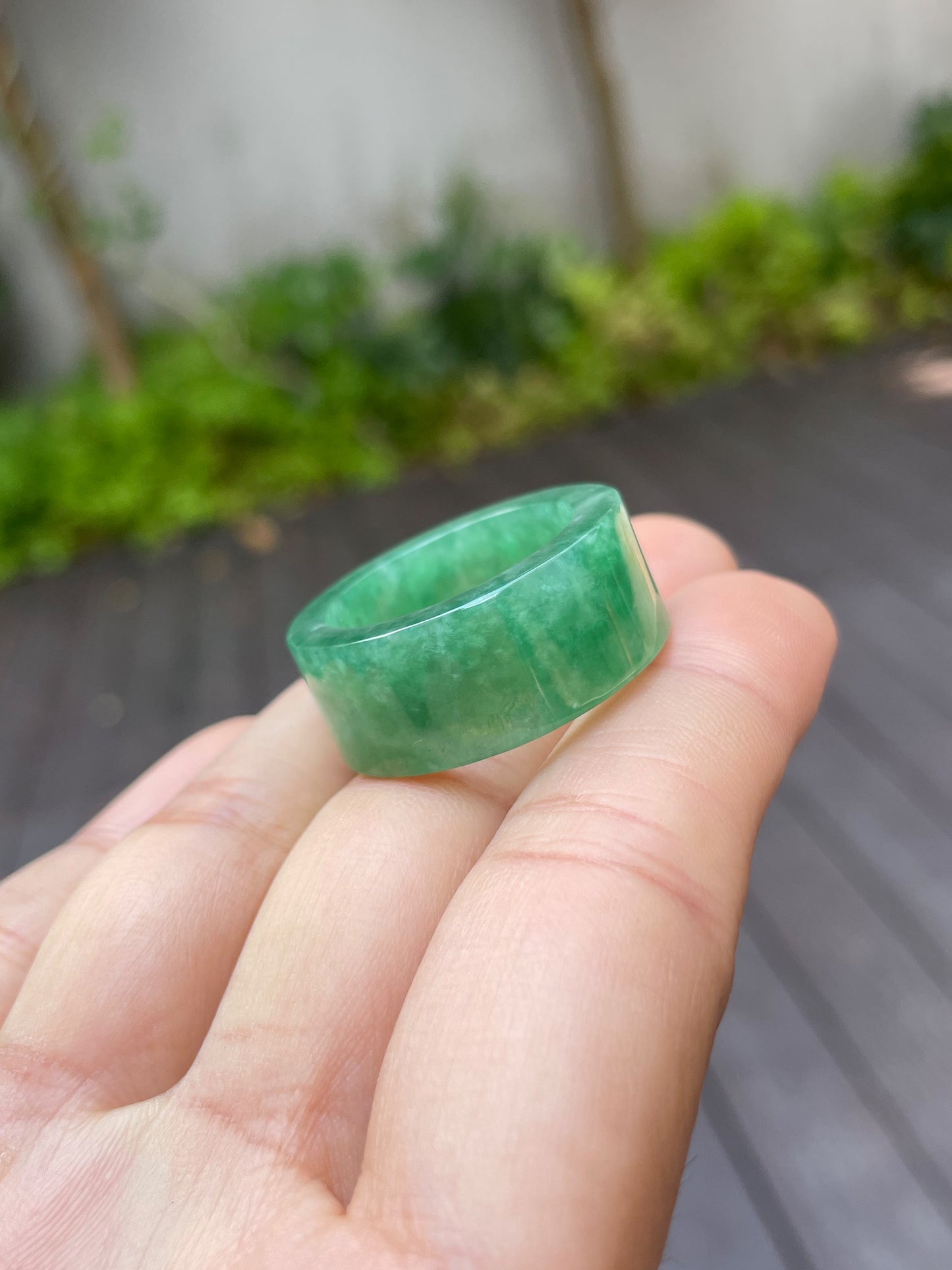 Green Jade Abacus Ring | HK 29 (NJR079)