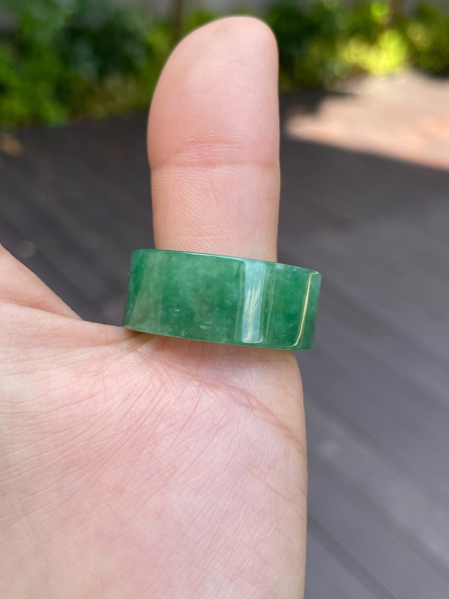 Green Jade Abacus Ring | HK 29 (NJR079)