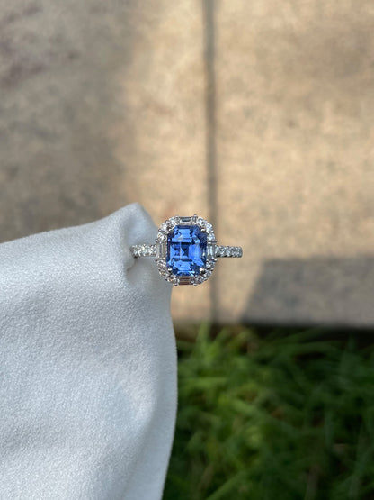 Unheated Blue Sapphire Ring - 2.6CT (NJR081)