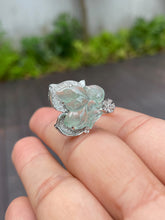 Load image into Gallery viewer, Icy Green Jade Ring - Butterfly Fairy (NJR084)
