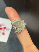 Load image into Gallery viewer, Icy Green Jade Ring - Butterfly Fairy (NJR084)
