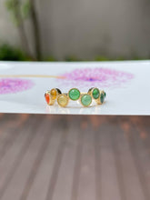 Load image into Gallery viewer, Multicoloured Jade Ring  - Cabochons (NJR094)
