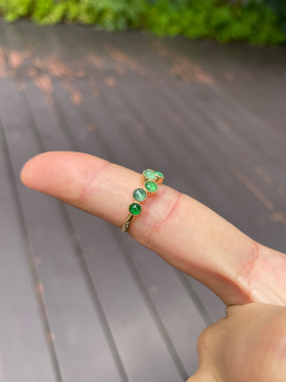 Multicoloured Jade Ring  - Cabochons (NJR094)