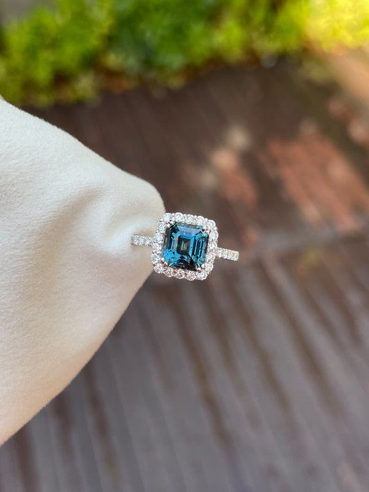 Unheated Teal Sapphire Ring - 2.08CT (NJR097)