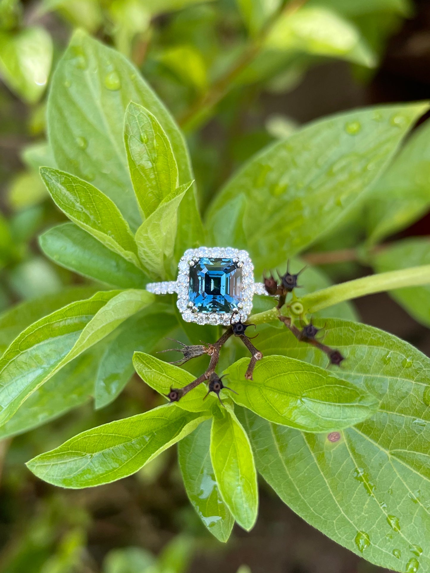 Unheated Teal Sapphire Ring - 2.08CT (NJR097)