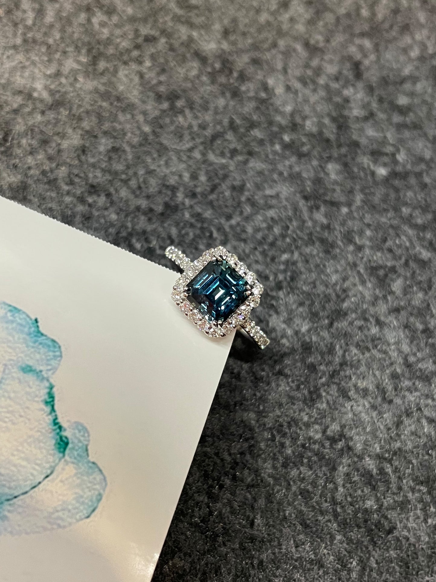 Unheated Teal Sapphire Ring - 2.08CT (NJR097)