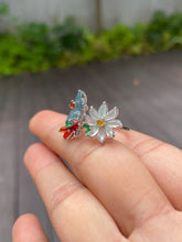 Load image into Gallery viewer, Multicoloured Jade Ring  - Flowers (NJR082)
