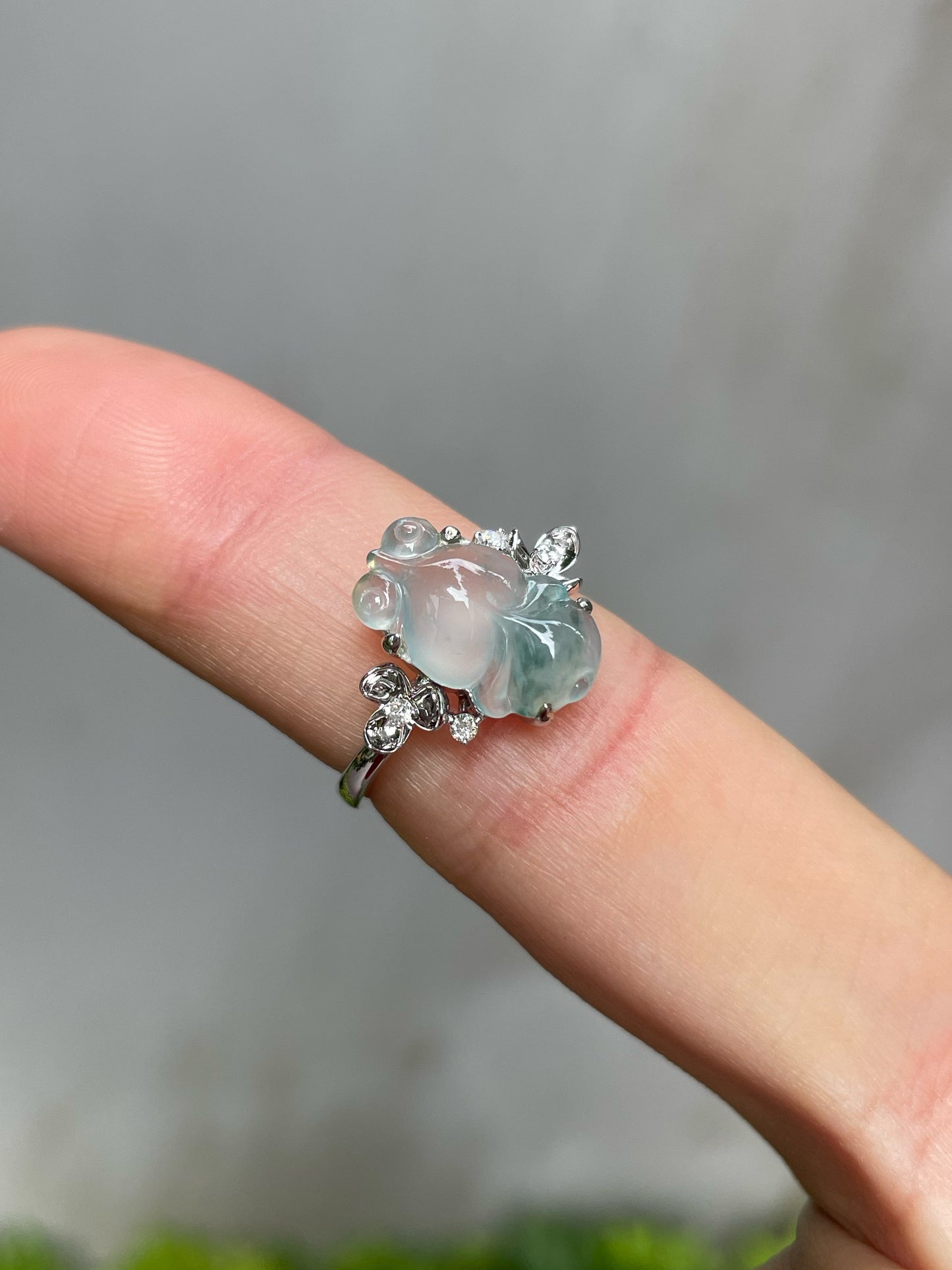 Icy Goldfish Jade Ring (NJR101)