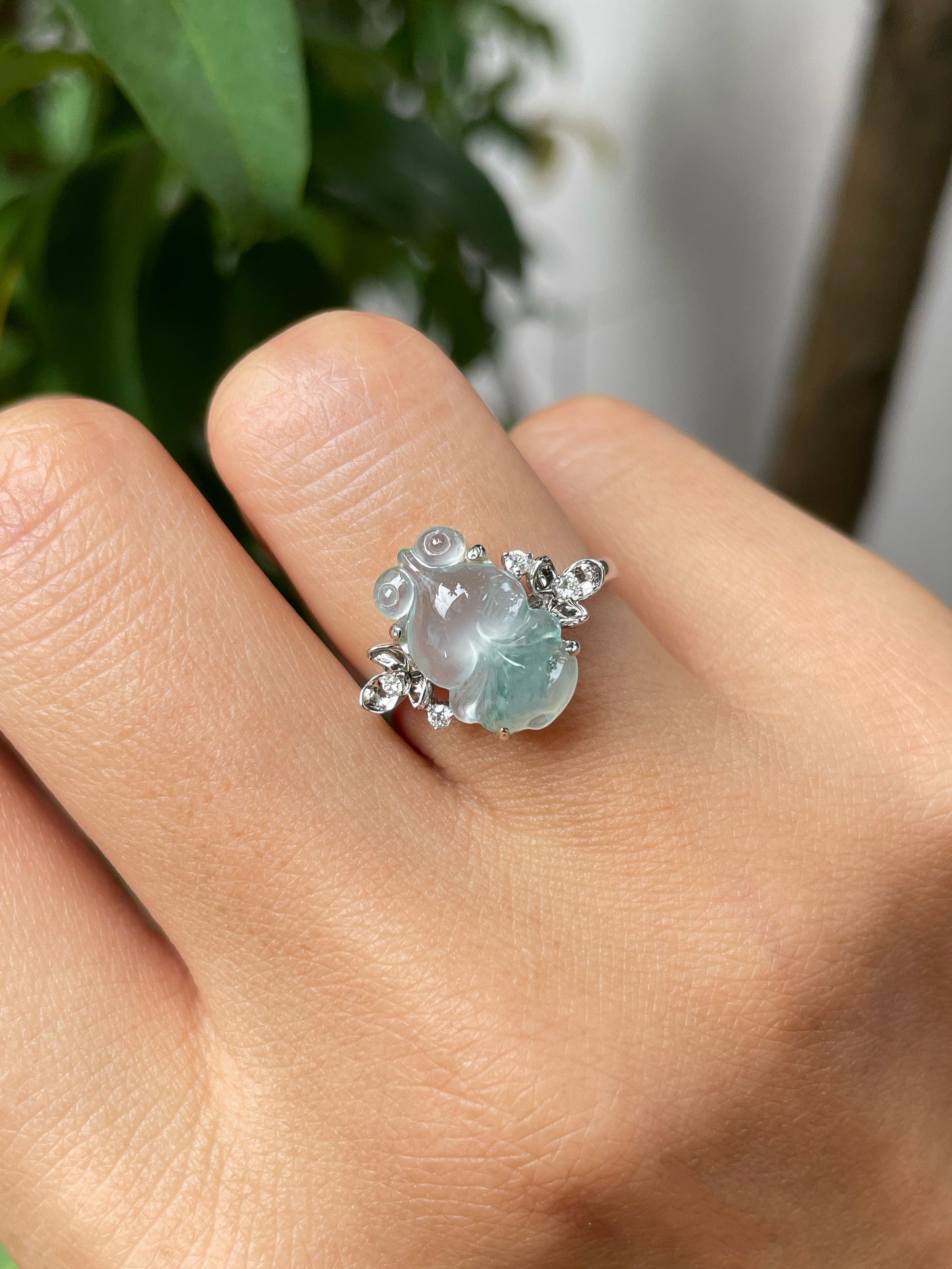 Icy Goldfish Jade Ring (NJR101)